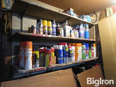 Assorted Spray Lubricants, Cleaners, and Propane Bottles