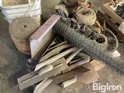 Pulley, cement tools, twine, tie down, & Supplies