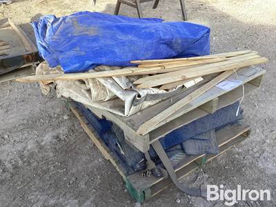 Moving Blankets, tarps and wood