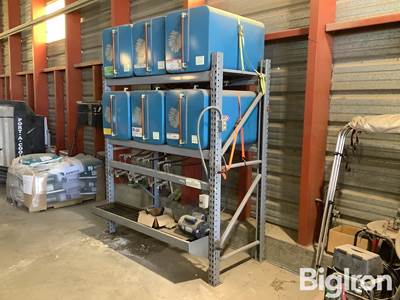 oil dispenser system w/shelf & tanks