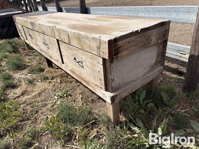 Wooden Work Bench W/ Drawers