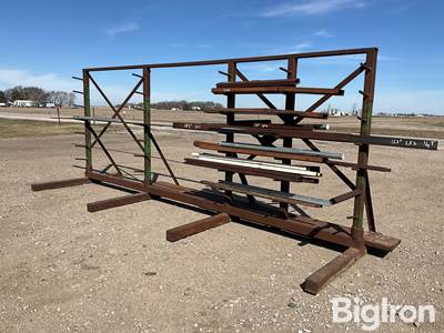 16’ Steel Rack W/ Steel Tubes/Flats/Pipes