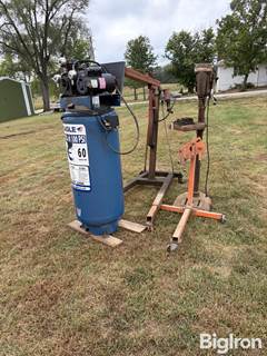 Hoist, Engine Stand, Drill Press & Other Tools
