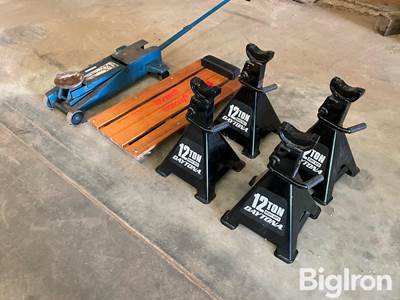 Viking 2T Floor Jack, 12T Heavy Duty Jack Stands & Floor Creeper