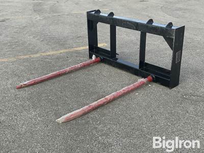 2026 GIYI BF47 Skid Steer Hay Bale Fork, 47" 2-SPEAR Universal Mount