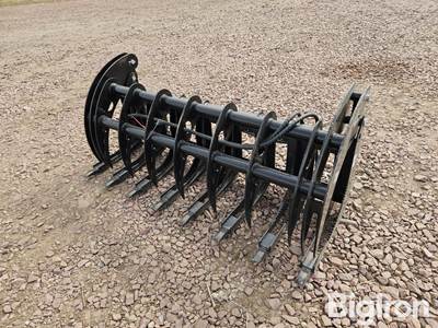 2026 GIYI CLG-72 72" Curved Log Grabber Skid Steer Attachment, Universal Mount w/ Hoses
