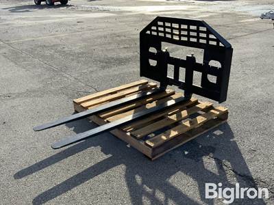 2026 GIYI DHC Skid Steer Pallet Forks, Manual Side Shift, 3" x 59", 2,650 Lb Capacity