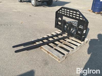 2026 GIYI DHC Skid Steer Pallet Forks, Manual Side Shift, 3" x 59", 2,650 Lb Capacity