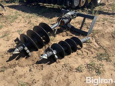 2023 JCT Hydraulic Post Hole Auger Skid Steer Attachment w/ 14" & 18" Bits