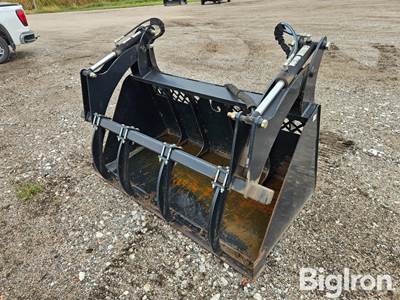 Jenkins 6' High Capacity Grapple Bucket Skid Steer Attachment, Universal Mount