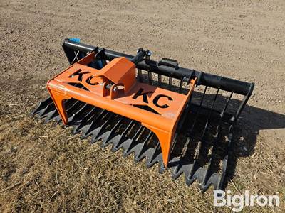 2025 Kit Containers 75" Rock/Brush Grapple Skid Steer Attachment, 4" Tine Spacing