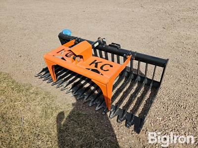 2025 Kit Containers 75" Rock/Brush Grapple Skid Steer Attachment, 4" Tine Spacing
