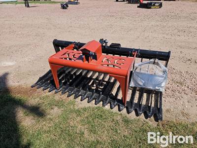 2026 Kit Containers 75" Rock/Brush Grapple Skid Steer Attachment, 4" Tine Spacing