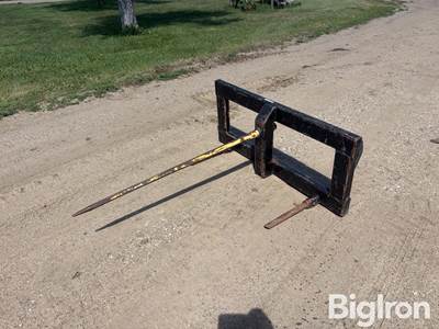 MDS NHL554 Single Prong Bale Spear for New Holland L554 Skid Steer, 44" Center Spear