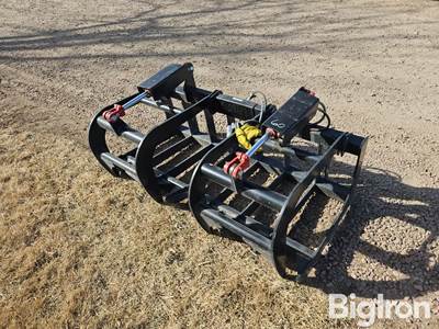 2025 Mid-State #18 E-Series 60" Dual Cylinder Brush Grapple Skid Steer Attachment