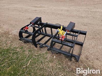2025 Mid-State #18 E-Series 71" Dual Cylinder Brush Grapple Skid Steer Attachment