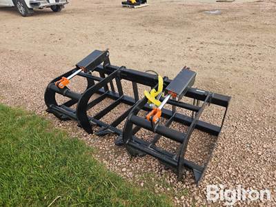 2025 Mid-State #18 E-Series Dual Cylinder Brush Grapple Skid Steer Attachment, 71" Wide