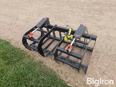 2026 Mid-State #18 E-Series Dual Cylinder Brush Grapple Skid Steer Attachment, 61" Wide