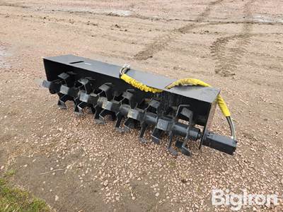 Used Mid-State 6' Hydraulic Tiller Skid Steer Attachment, Universal Mount