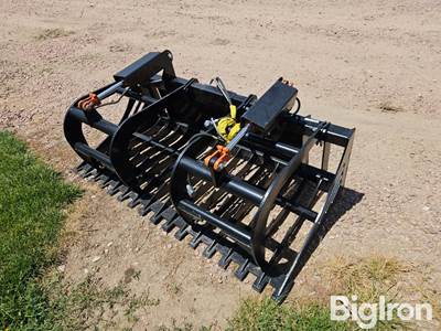 2026 Mid-State 67" Dual Cylinder Brush Grapple Skid Steer Attachment w/ Universal Mount