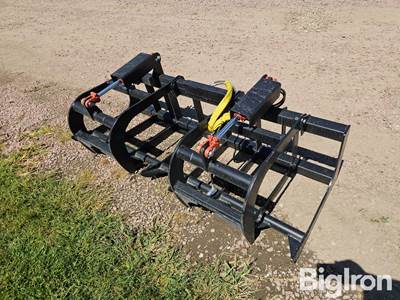 2026 Mid-State #18 E-Series 76" Dual Cylinder Brush Grapple Skid Steer Attachment, Unused