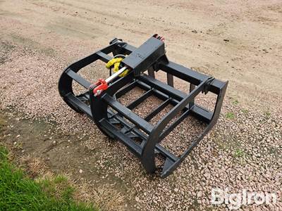 2026 Mid State 48" Brush Grapple Skid Steer Attachment, Universal Skid Steer Mounting Plate