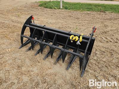 2026 Mid-State E-Series 77" Root Rake Grapple Skid Steer Attachment, Universal Mount