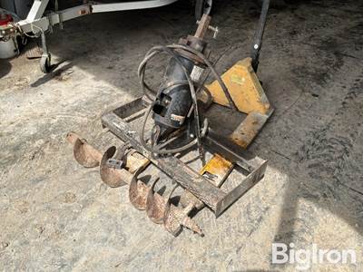 McMillen Extreme Dual Post Hole Digger Skid Steer Attachment w/ 8" & 12" Bits