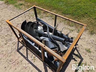 2026 Mower King SSECAG-Y Hydraulic Post Hole Auger Skid Steer Attachment, 6/12/14" x 41" Augers