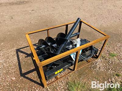 Used 2026 Mower King SSECAG-Y Hydraulic Post Hole Auger Skid Steer Attachment, 6"/12"/14" Augers