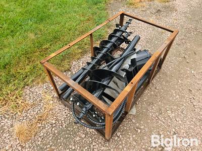 2025 Mower King SSECAG-Y Post Hole Auger Skid Steer Attachment with 6"/12"/14" Augers