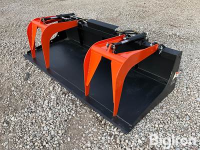 Pabreak 80" Dual Hydraulic Grapple Bucket Skid Steer Attachment