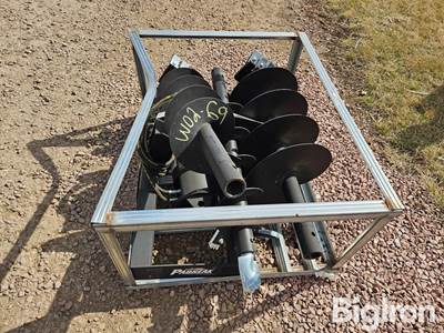 2025 Pabreak Hydraulic Post Hole Auger Skid Steer Attachment with 9" & 12" Bits