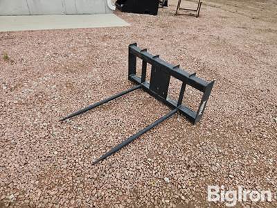 2025 Pabreak Bale Spear Skid Steer Attachment, 44" Forks, Universal Mounting Plate