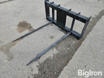 2025 Pabreak 2 Prong Bale Spear Skid Steer Attachment, 45" Dual Spears