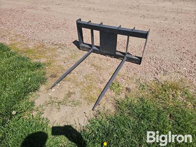 2026 Pabreak Bale Spear Skid Steer Attachment, 44" Long Forks, Universal Skid Steer Mounting Plate