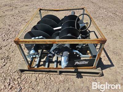 2026 Pabreak Post Hole Auger Skid Steer Attachment with 9", 12" & 16" Bits