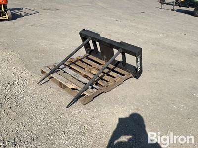 Pabreak 2-PRONG Bale Spear Skid Steer Attachment, Universal Mount, Dual 45" Spears