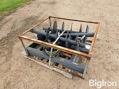 2026 Pabreak Post Hole Auger Skid Steer Attachment w/ 9", 12", 18" Bits