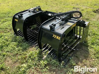 Stinger 72XD Rock Grapple Bucket, 72" Wide, Universal Skid Steer Mount
