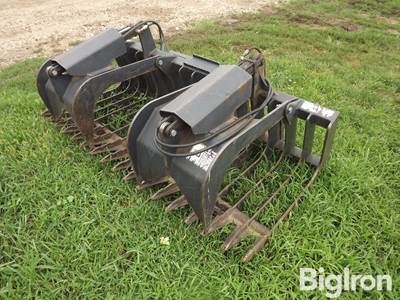 Used Stout 72" Brush Grapple, 2 Flat-Faced Hyd Connections, Skid Steer Quick Attach