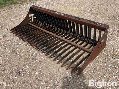 Tomahawk 6' Rock Bucket Skid Steer Attachment, Universal, 71.25" Wide, 3.5" Tine Spacing