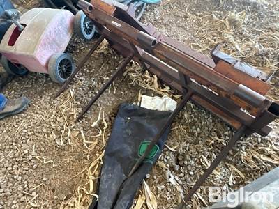 Used Skid Steer Bale Fork, Standard Mounts, 4 Prongs for Large Square Bales