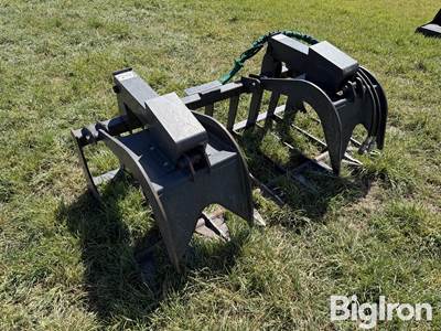 Used 72" Skid Steer Hydraulic Dual Cylinder Grapple Bucket