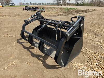 2024 Hydraulic Grapple Bucket Skid Steer Attachment, 82" Wide, 4 Tine