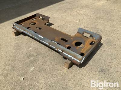 Used Shop Made Skid Steer Adapter Plate 3/8" Thick x 45.5" Wide x 19.5" Tall