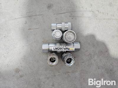 Used Flat Face Couplers for Skid Steer Remotes (3 Sets)