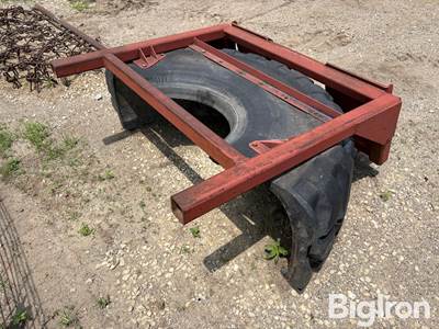 Used Manure Tire Scraper Skid Loader Attachment, 52" Frame, 64" Wide Tire, 21.5" Tall