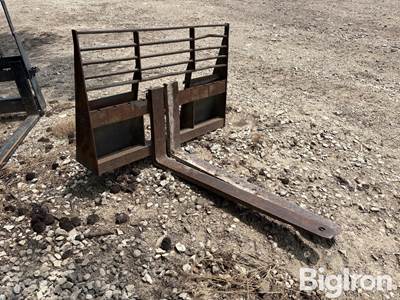 Used Skid Loader Fork Attachment 4' x 4', 33" Height