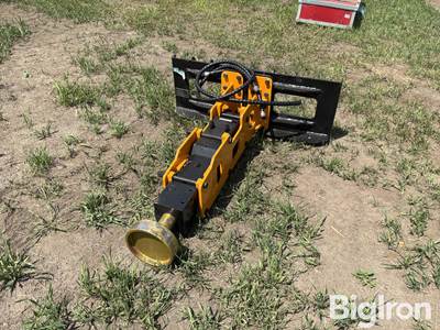 Unused Skid Steer Pile Hammer Attachment with Hydraulic Hoses, SN MD25SB40F0218